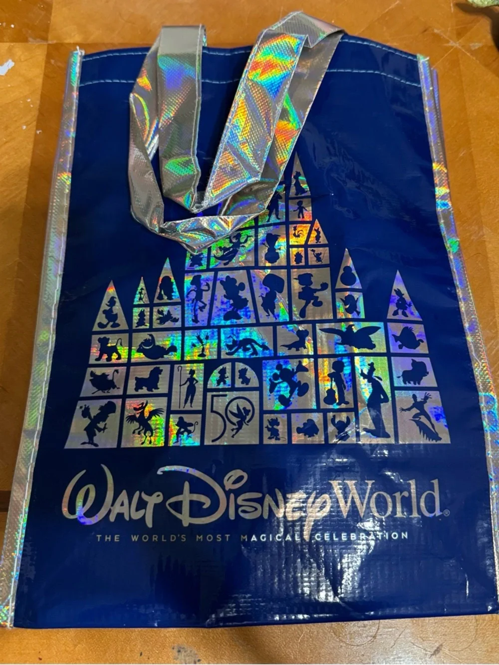 Disney Blue Tinker Bell 50th Anniversary Holographic Tote